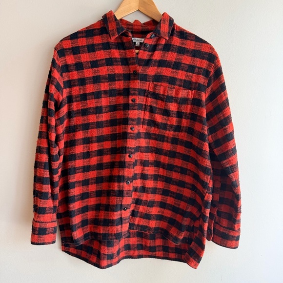 Madewell Tops - Madewell Flannel Oversized Ex-Boyfriend Shirt, Women's Size Small.